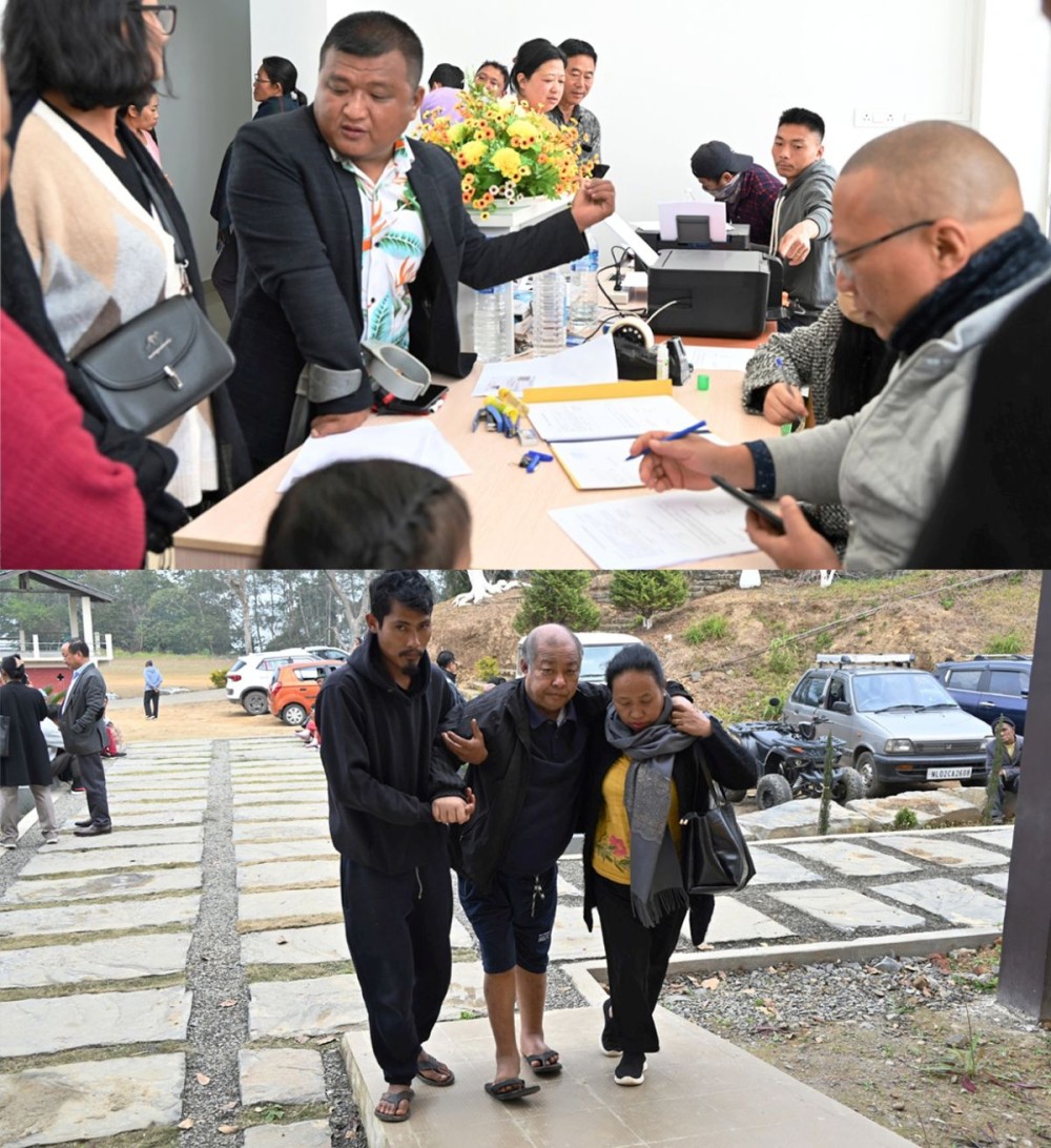 People availing the service during the assessment camp the Persons with Disability and Senior Citizens for Zone 1-7 of ABAM held at Impur.